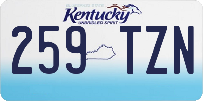 KY license plate 259TZN