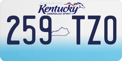 KY license plate 259TZO