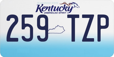 KY license plate 259TZP