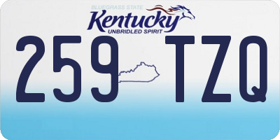 KY license plate 259TZQ