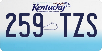 KY license plate 259TZS