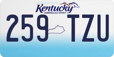 KY license plate 259TZU