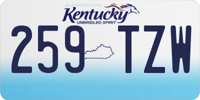 KY license plate 259TZW