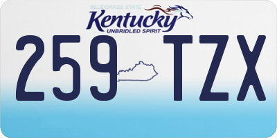 KY license plate 259TZX