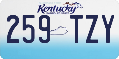 KY license plate 259TZY