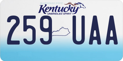 KY license plate 259UAA