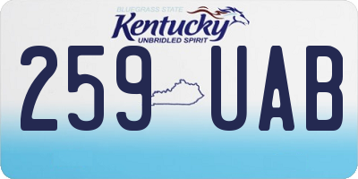 KY license plate 259UAB