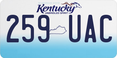 KY license plate 259UAC