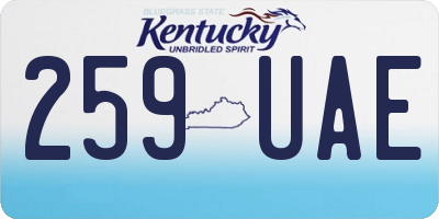 KY license plate 259UAE