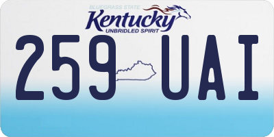 KY license plate 259UAI
