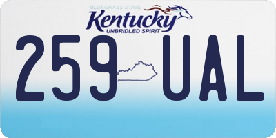 KY license plate 259UAL