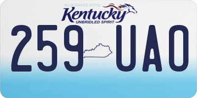 KY license plate 259UAO