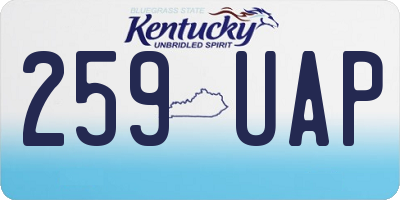 KY license plate 259UAP