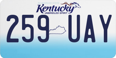 KY license plate 259UAY