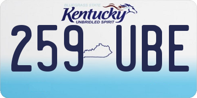 KY license plate 259UBE