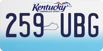 KY license plate 259UBG