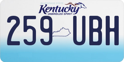 KY license plate 259UBH