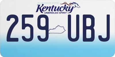 KY license plate 259UBJ