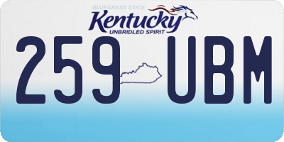 KY license plate 259UBM
