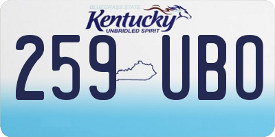 KY license plate 259UBO