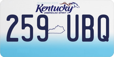 KY license plate 259UBQ