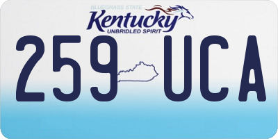KY license plate 259UCA