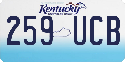 KY license plate 259UCB