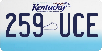 KY license plate 259UCE
