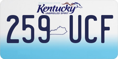 KY license plate 259UCF
