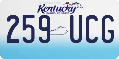 KY license plate 259UCG