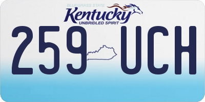 KY license plate 259UCH