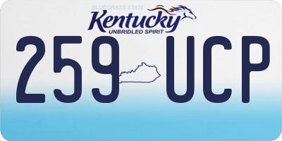 KY license plate 259UCP