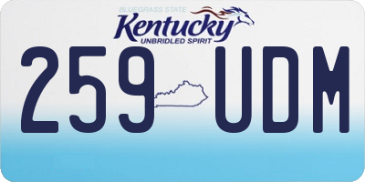 KY license plate 259UDM