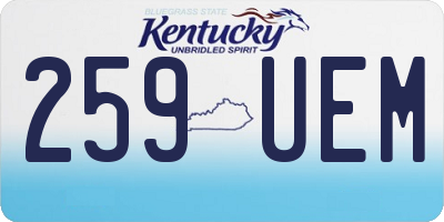 KY license plate 259UEM