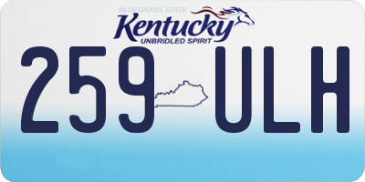 KY license plate 259ULH