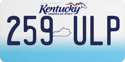 KY license plate 259ULP