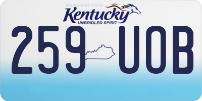 KY license plate 259UOB