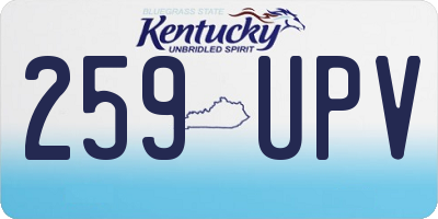 KY license plate 259UPV