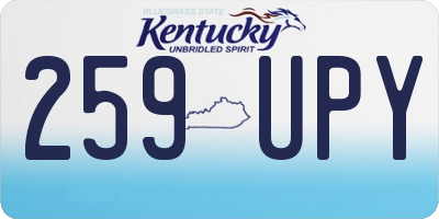 KY license plate 259UPY