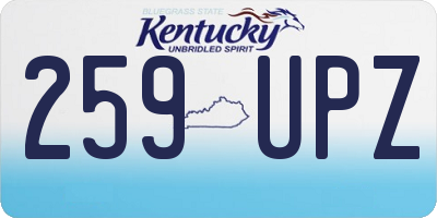 KY license plate 259UPZ