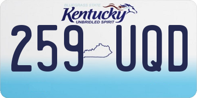 KY license plate 259UQD
