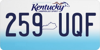 KY license plate 259UQF