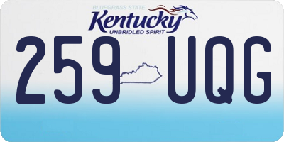KY license plate 259UQG