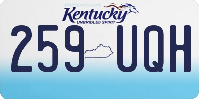 KY license plate 259UQH