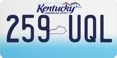 KY license plate 259UQL