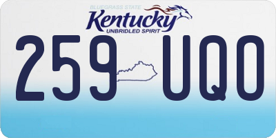 KY license plate 259UQO