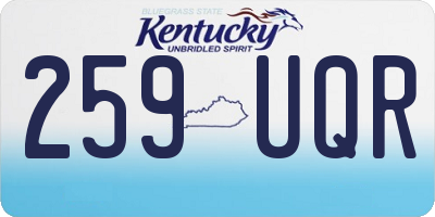 KY license plate 259UQR