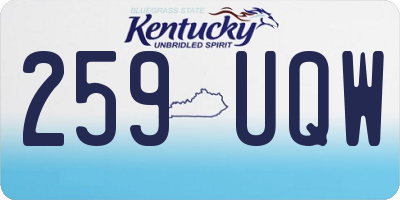 KY license plate 259UQW