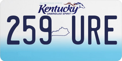 KY license plate 259URE