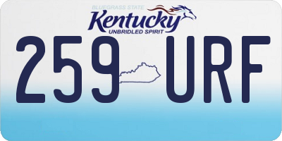 KY license plate 259URF